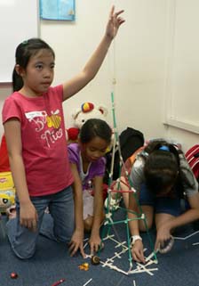 Proud Kids showing off their creation