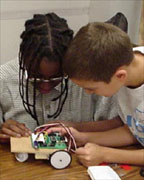 Kids building a creative learning activity